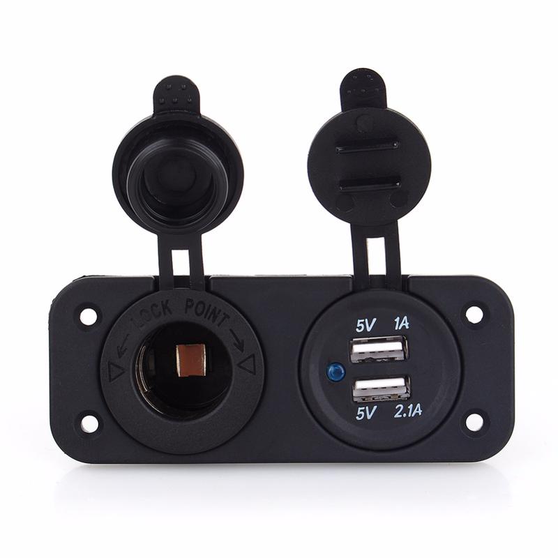Dual USB Car Cigarette Lighter Socket Splitter 12V Charger Power Adapter Outlet Accessories