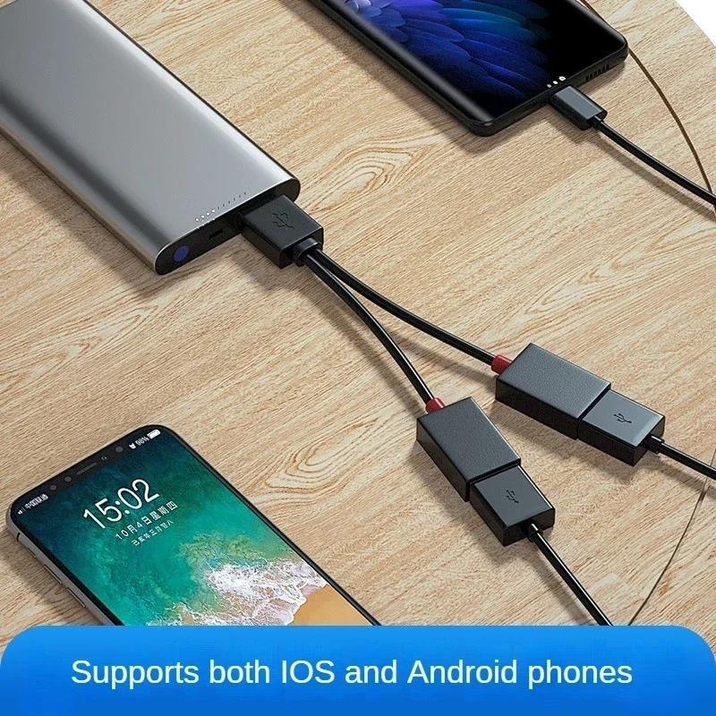 1 In 3 Out USB HUB Car Usb Splitter Cable Multifunction Adapter Cord Charging Cable For iPhone Android Phone For Xiaomi Samsung
