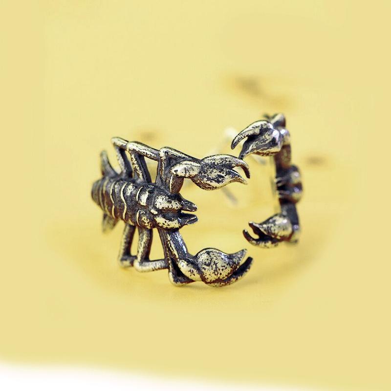 Exaggerated Scorpion Ring Men's Punk Hip-hop Retro Old Open Index Finger Ring