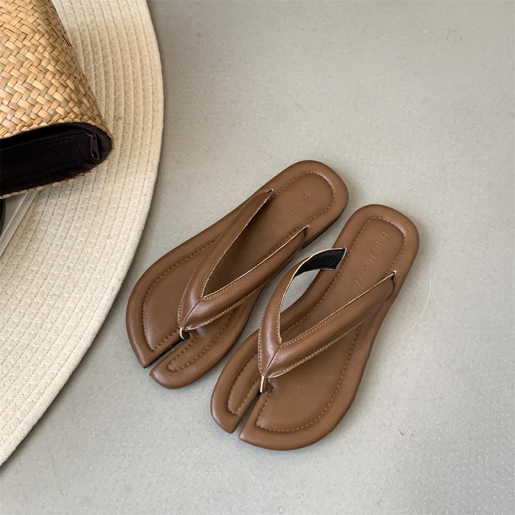 Fashion Bailamos 2025 Ladies Clip Toe Flip Flops Silver Tabi Ninja Slippers Woman Beach Shoes Flat Sandalias Femme Slides Split Toe Sand