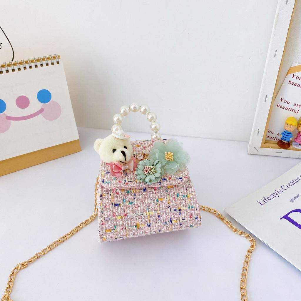 Adorable Mini Children's Crossbody Bag Cute Princess Style Soft Canvas Fashionable Design For Girls With Colorful Options