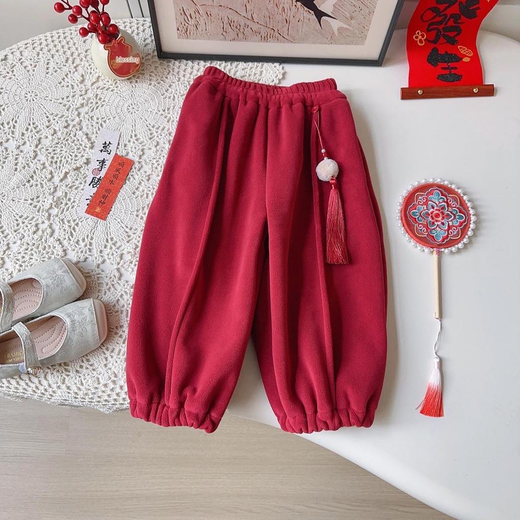 Girls' Winter Chinese Style Suit: New Arrival Thickened Jacket & Trousers Two-Piece Set