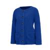 Women's Fashionable Solid Color Long Sleeved Single Breasted Pocket Round Neck Plush Jacket