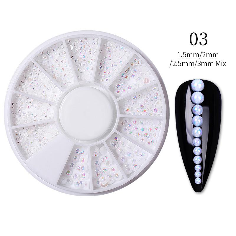 Mixed Color Nail Art Glitter Rhinestone Crystal Gems Jewelry Bead Manicure Decoration Accessories Nail Supplies For Professional