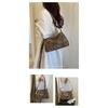 Women Vintage Large Capacity Soft PU Shoulder Bag with Belt Detail for Daily Commute
