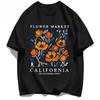 Yellow Flowers Market California Print TShirt Woman Soft Tee Top ONeck Casual T Shirt Crewneck Sports Short Sleeve