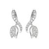 18K Copper and White Gold Tulip Flower Stud Earrings with Zirconia and Full Diamond Micro-inlay for Women