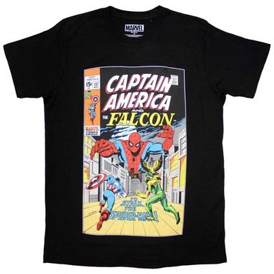 Marvel Comics Unisex Adult Captain America & Falcon Comic Cover T-Shirt