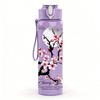 1PC Cherry Blossom Branch Asian Floral Print 750ml Color Plastic Sports Water Bottle Leakproof Flip Straw Lid Suitable for Sports Office Home Use