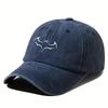 Men's baseball cap outdoor versatile casual soft top hat casual dad truck hat retro washed bat print hip-hop hat