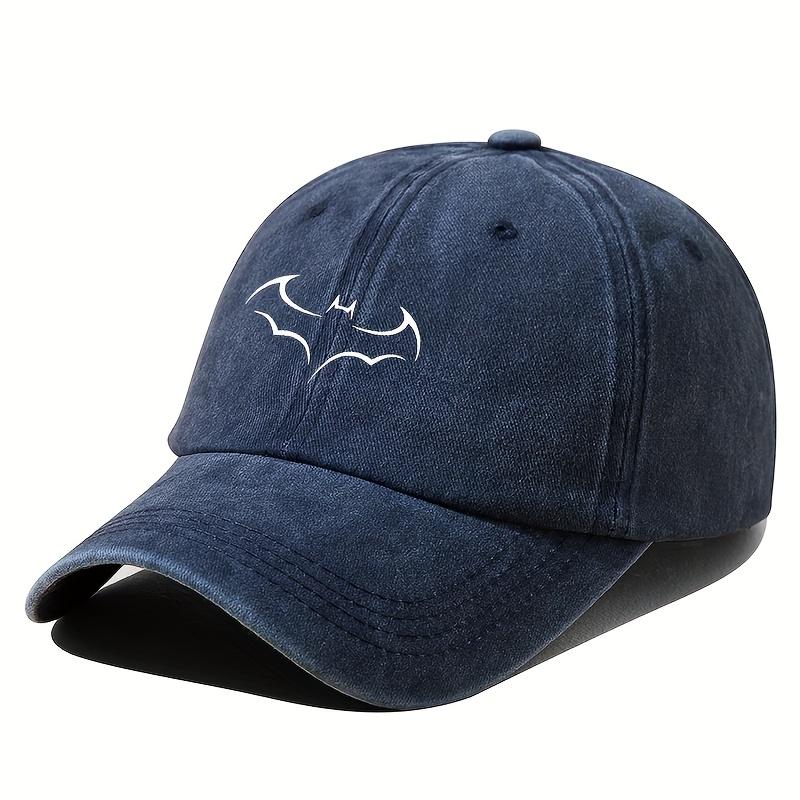 Men's baseball cap outdoor versatile casual soft top hat casual dad truck hat retro washed bat print hip-hop hat