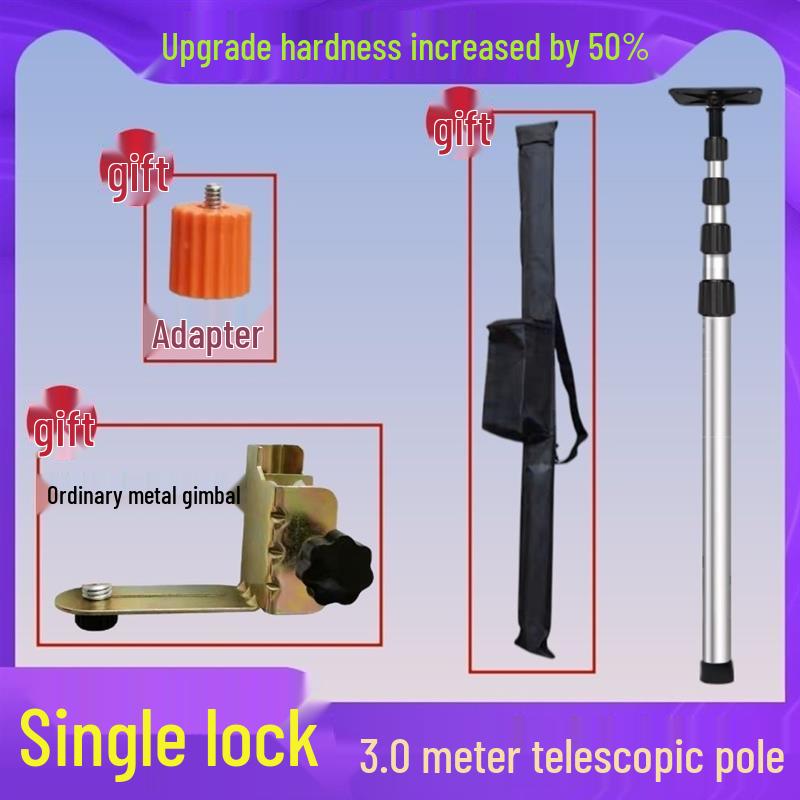 Telescopic Stainless Steel Spirit Level with Infrared Bracket & Fine-Tuning Gimbal for Ceiling Support