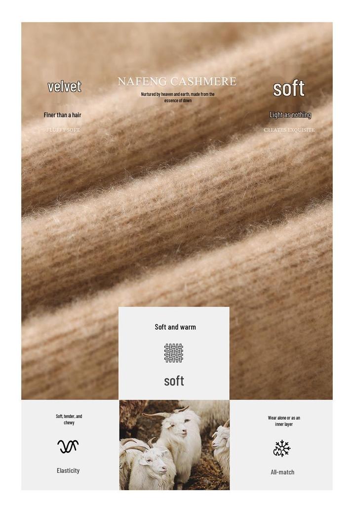 Classic Women's Cashmere Knit Pullover: Striped Half-High Collar, Solid Color, Autumn/Winter Commute Sweater