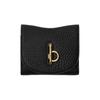 Burberry Rocking Horse Equestrian Knight Logo Embossed Curved Contour Calfskin Wallet Female Black