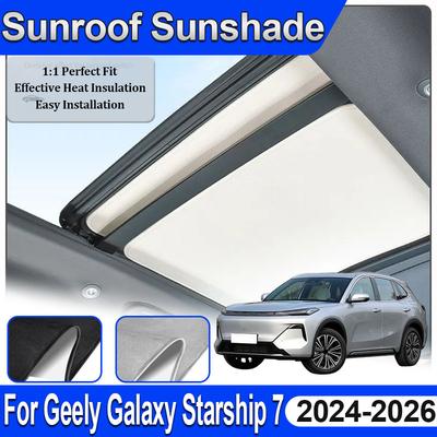 Pare-soleil de toit de voiture pour Geely Galaxy Starship 7 Accessoires EX5 EM i 2024 2025 2026 Adsorption Électrostatique Parties d'Ombre de Toit Ouvrant