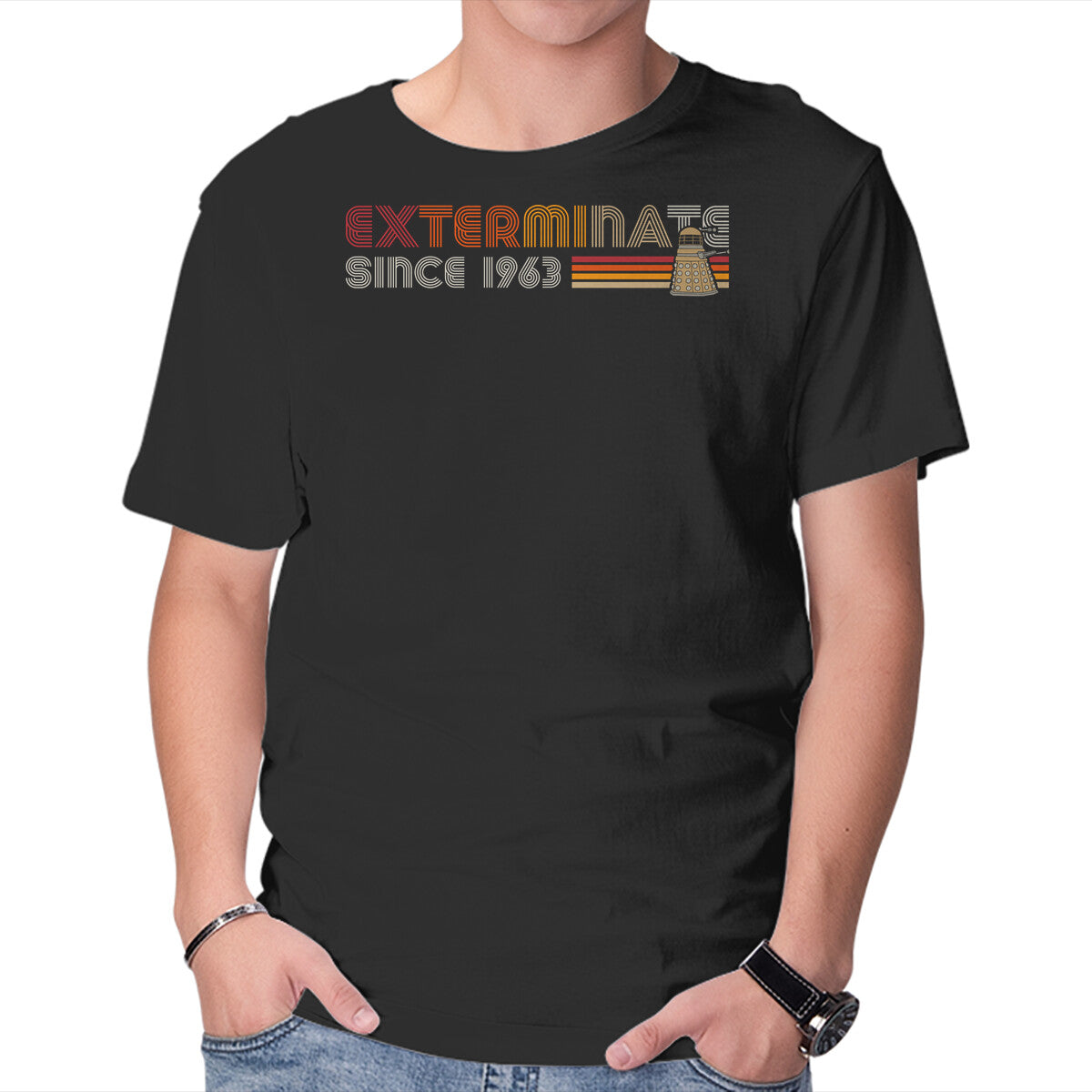 Unisex Crew Neck T-Shirt Exterminate Since 1963 Graphic Short Sleeve Casual Tee S
