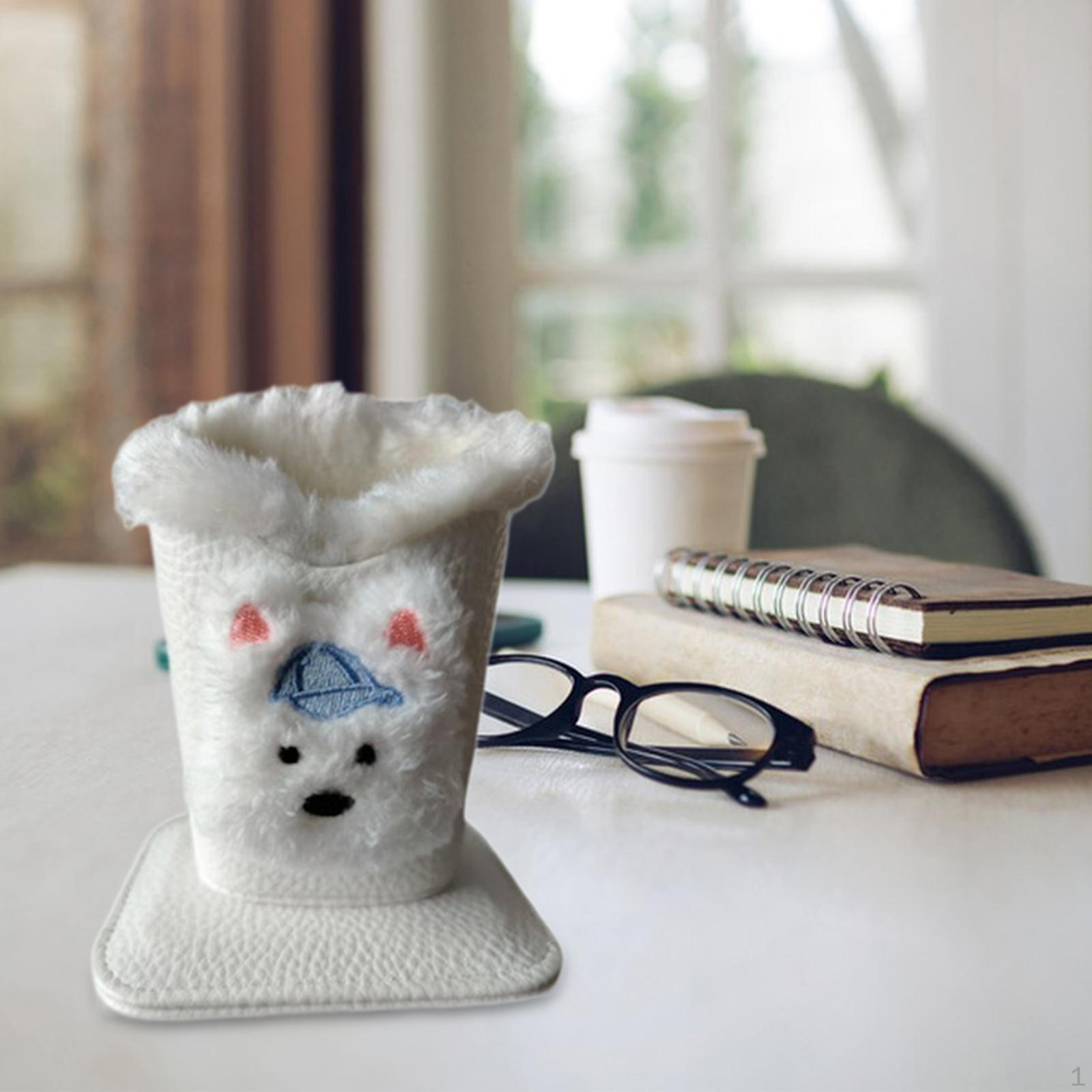 

Подставка-держатель для очков, Футляр для очков с подкладкой, Прекрасный настольный держатель для очков от царапин для ванной комнаты White Puppy w Hat