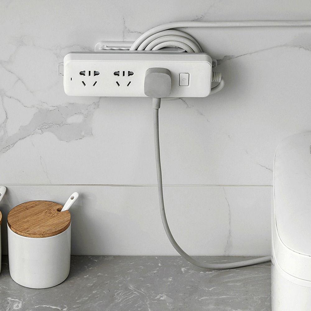 Wall-Mounted Plug Fixer 2in1 Cable Organizer New Power Strip Holder Home Decor