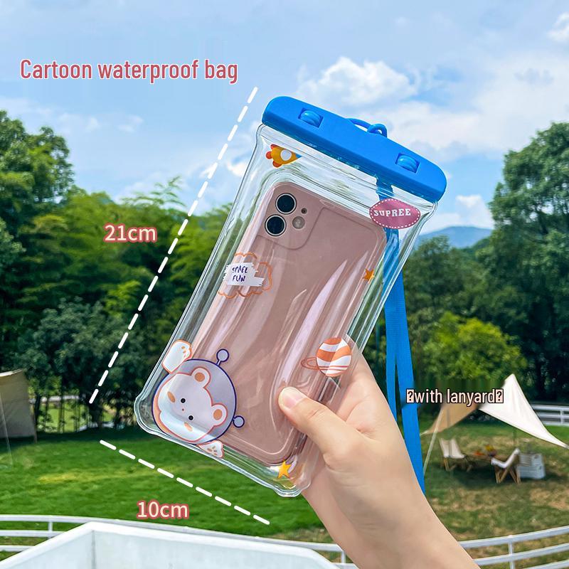 Waterproof Touchscreen Phone Pouch for Swimming and Rafting - Self-Sealing Transparent Case