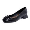 French retro thick-heeled small leather shoes, new square-headed shallow-mouth single shoes in autumn