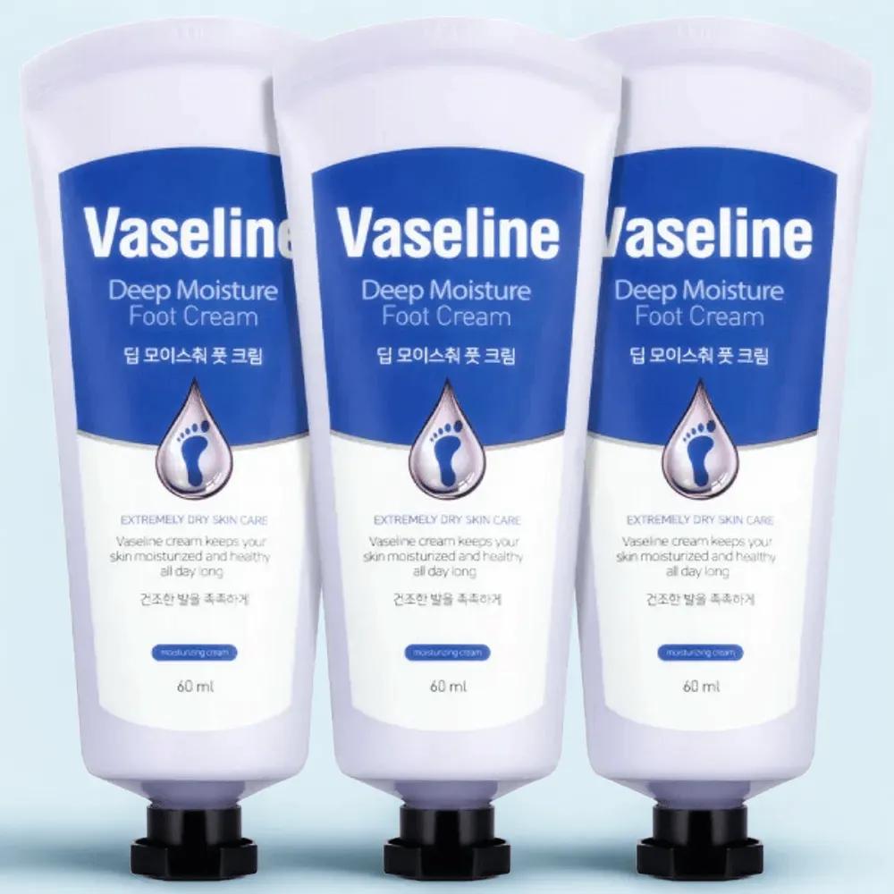 Vaseline Deep Moisture High-Moisture Foot Cream Large Size 60ml 3-Pack