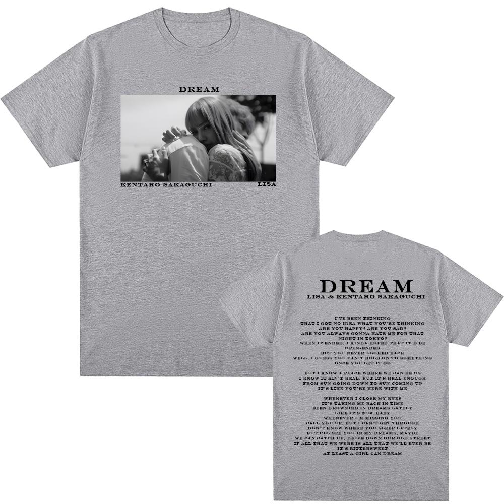 LISA - DREAM Feat. Kentaro Sakaguchi T Shirt Short Sleeve 100%Cotton Summer Tee-shirt Graphic PrintingTshirt O-neckClothing Tops