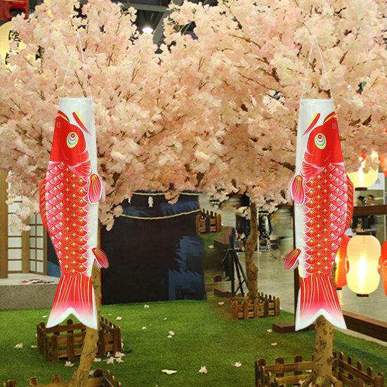 Hanging Pendant Comfortable Hand Feeling Wear-resistant Fadeless Festive Ornamental Decorate Satin Fish Shape Carp Streamer Comic Exhibition Accessory