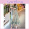 French Style Floral Print Dress Women Summer Knitted Loose Fit Two Piece Set