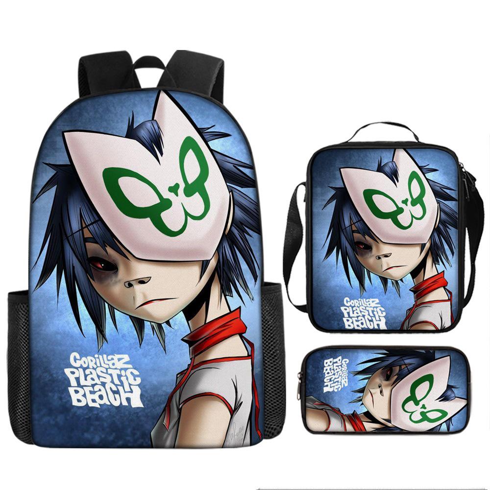 UK Virtual Band Gorillaz Kids' Cartoon Backpack - Dual Use Shoulder/Crossbody Bag