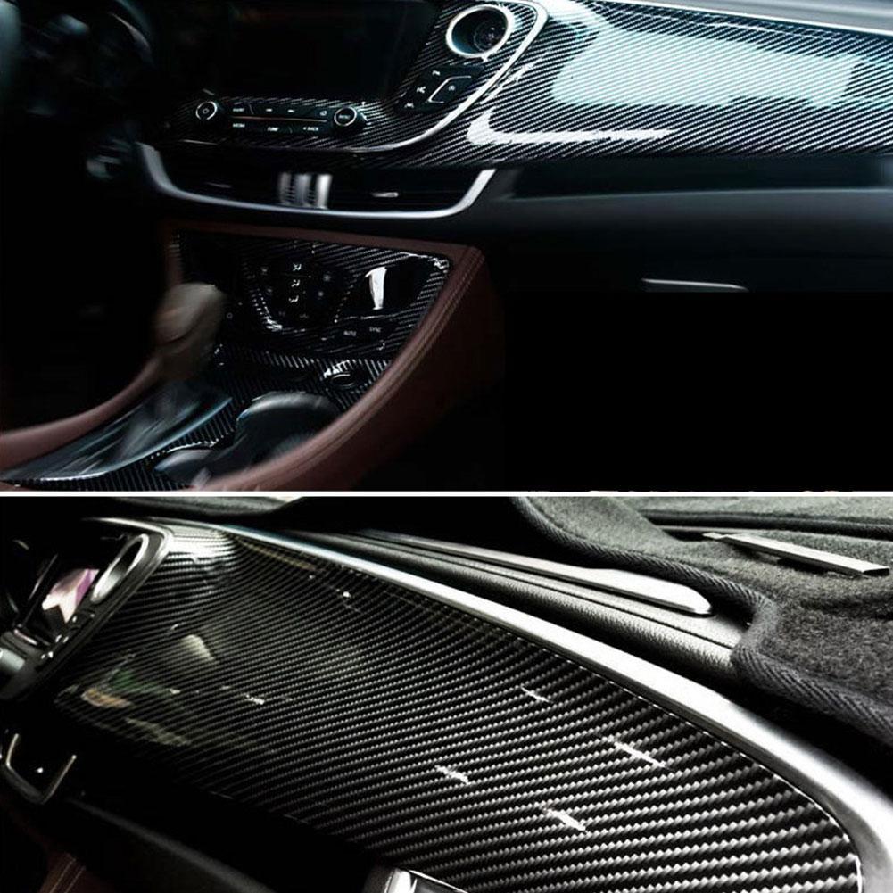 30cmX152cm/12" X 60" 7D Carbon Fiber Sticker Glossy Automobile Styling Auto Decals Sheet UV Water Dirt Resistant Car Accessories