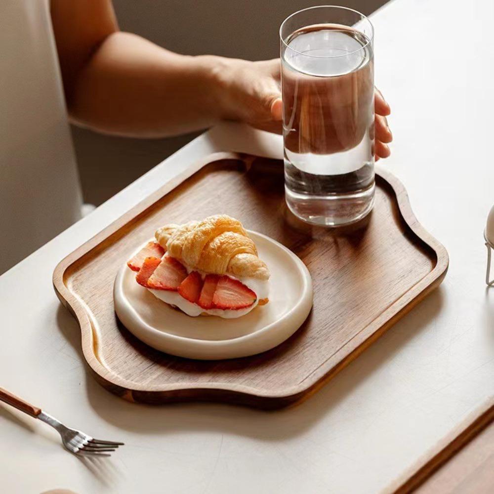 Nordic style Wooden Dinner Plate Hexagona Dessert Serving Board Fruit Decoration Plate Kitchen