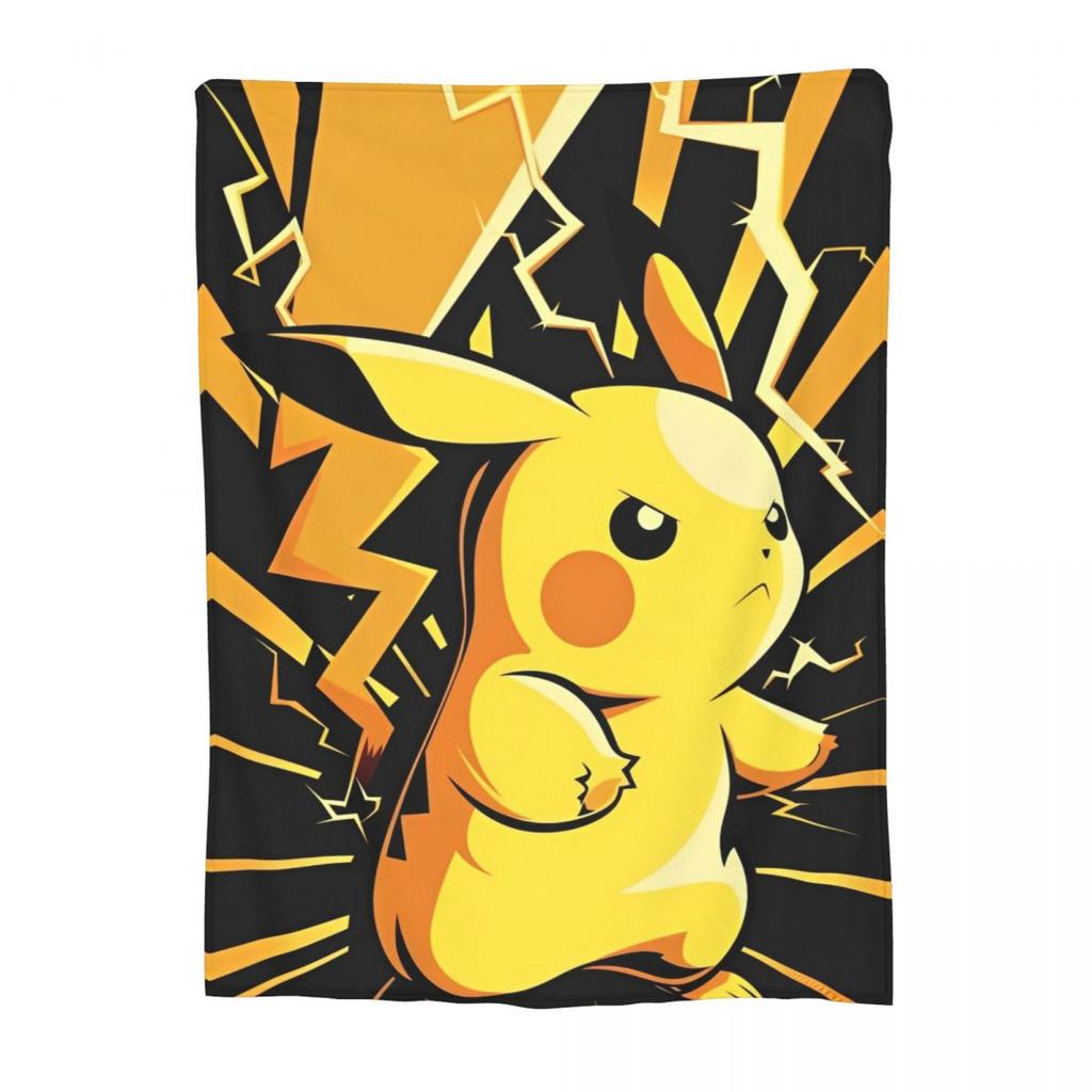Pokemoned Pikachu Cartoon Fleece Blankets Funny Throw Blankets for Bed Sofa Couch 200x150cm Bedspreads