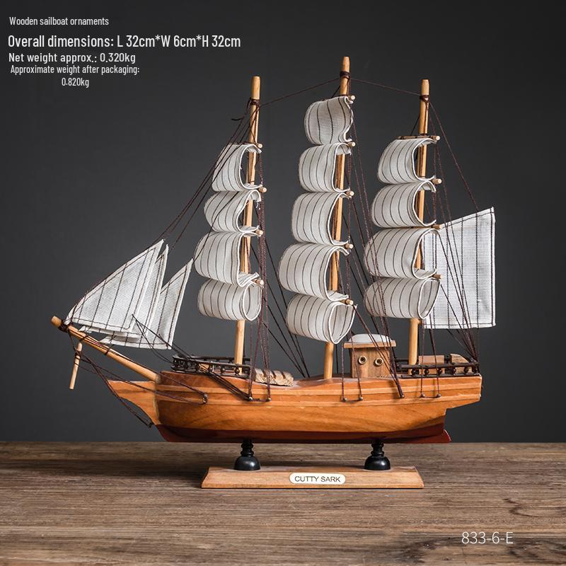 Smooth Sailing Boat Model: Desktop & Bookshelf Ornament for Home Decor