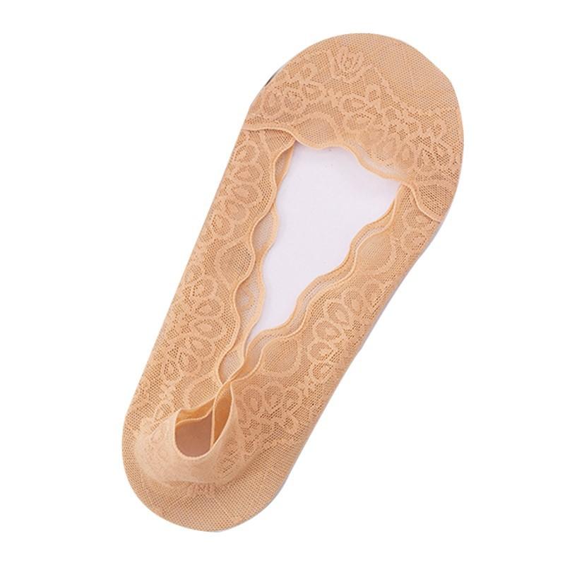5 Çift Patik Çorap Kadın Dantelli Çoraplar Silikon Kaymaz Kaydırmaz Büyük Beden Yazlık İnce Derin Ağızlı Görünmez Çoraplar