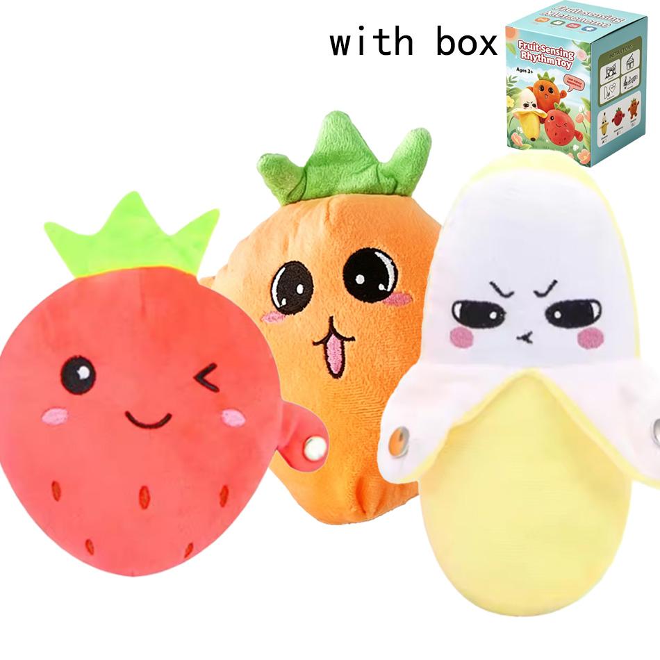 Banana Baby Beat Sensing Creative Fruit Novelty Parent-Child Musical Interactive Piano Toy Plush Doll Christmas Gifts