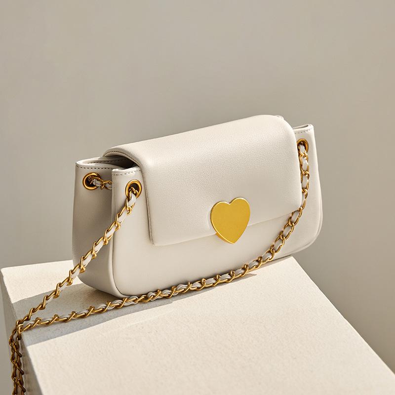 Mrs. Qiao Bag 2025 New Chain Bag Women's Crossbody White Trendy Underarm Bag Single Shoulder Genuine Leather Women's Bag Gift