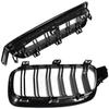 BMW 3 F30 / F31 11-15 BERLINA / STATION WAGON griglie tra i fari (reni) set sinistra + destra DOPPIA BARRA NERA LUCIDA