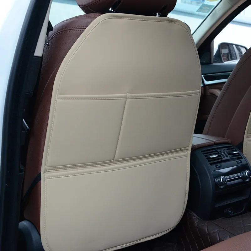 

1Pcs PU leather car seat backrest protector, a universal anti slip product for automobiles with sponge filling бежевий