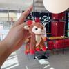 Plush Doll Reindeer Keyring With Silver And Gold Keychain For Decoration Festive