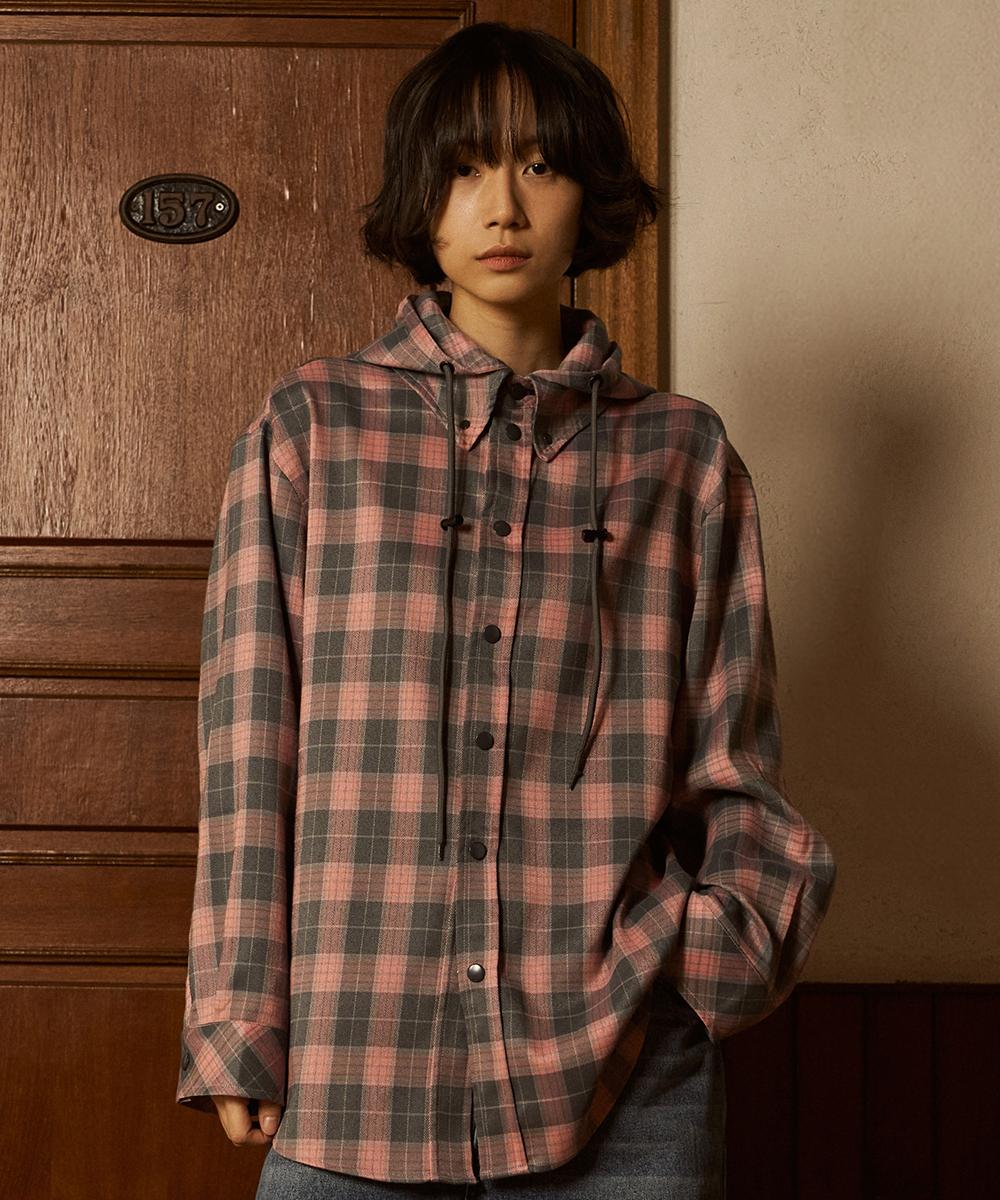 Fdr Multi Check Over Hood Shirt_Pink M