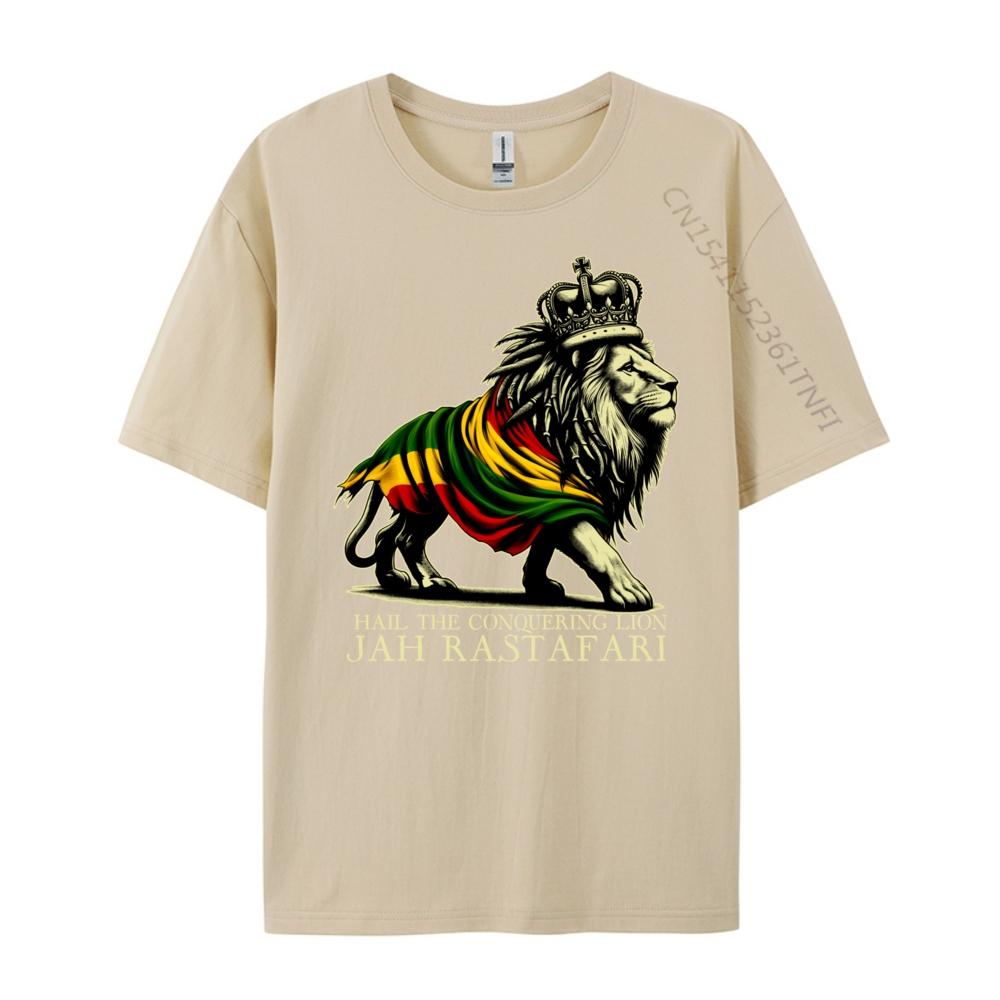 Hail The Lion Of Judah Reggae Rastafari Jah Jah Bless Rasta Graphic Tees Men Limited Time Special Valentine's Day Tshirts