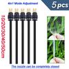 5pcs 4in1 Mode Adjustment Misting Nozzles 8mm Tube Irrigation Spray Nozzle  For Garden Irrigation