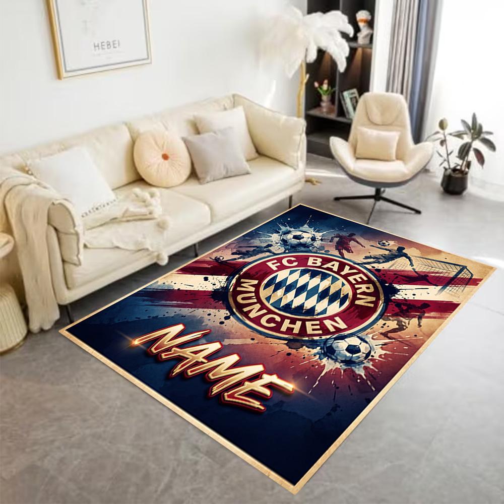 Bayern Munich Fan Artwork Carpet Perfect for Foyer Hallway Bedrooms Game Room Anti-slip Rug Decorate Offices Perfect Birthday/Christmas Gift Idea