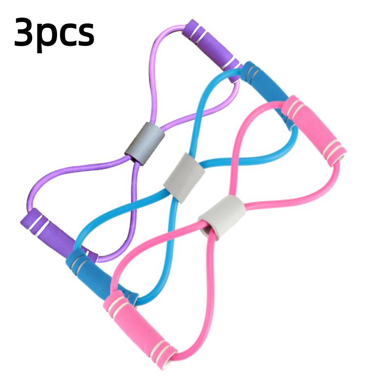

3pcs 8-shaped elastic belt suitable for beginners to stretch their abdomen, waist, arms and legs, yoga, Pilates fitness training
