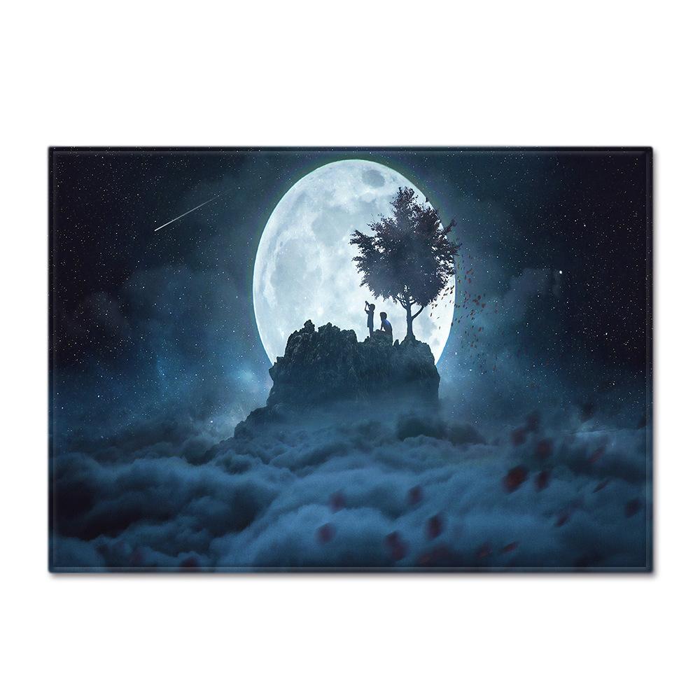 

Simple Starry Sky Living Room Carpet Bedroom Dining Room Floor Mat Pattern Size 100*120cm