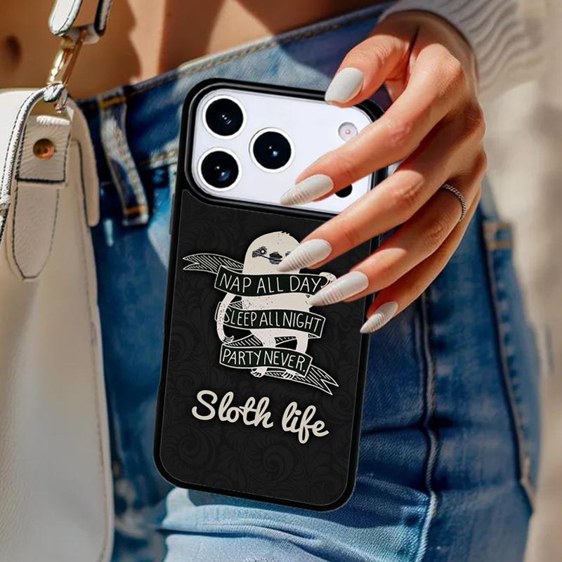 

Kawaii Cute Sloth Hang Phone Case For iPhone 17 Air 14 15 13 12 Max Cover For Apple 14 15 16 16e 11 Pro Max Plus iPhone 16