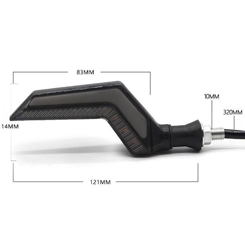 12V Motorcycle LED Turn Signal Lamp Dual-Color LED Flowing Turn Signal Light Motorbike Indicators Led ABS Airfoil Tail Flasher