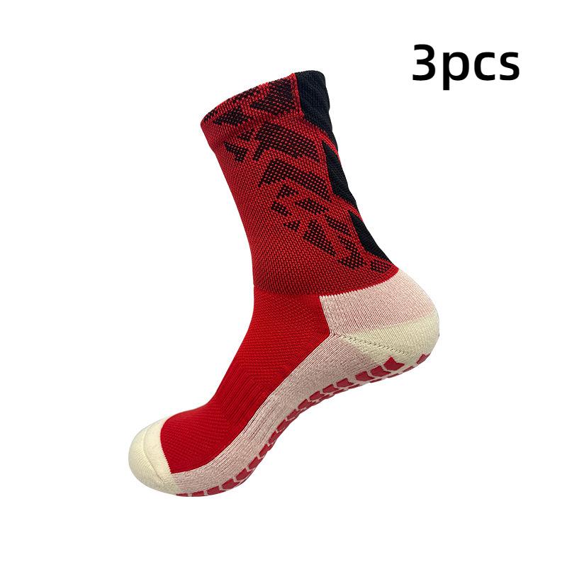 3pcs Non-slip Bottom Soccer Socks Men and Women In The Long Game Professional Training Stockings Towel Bottom Thickening Soccer Sports Socks