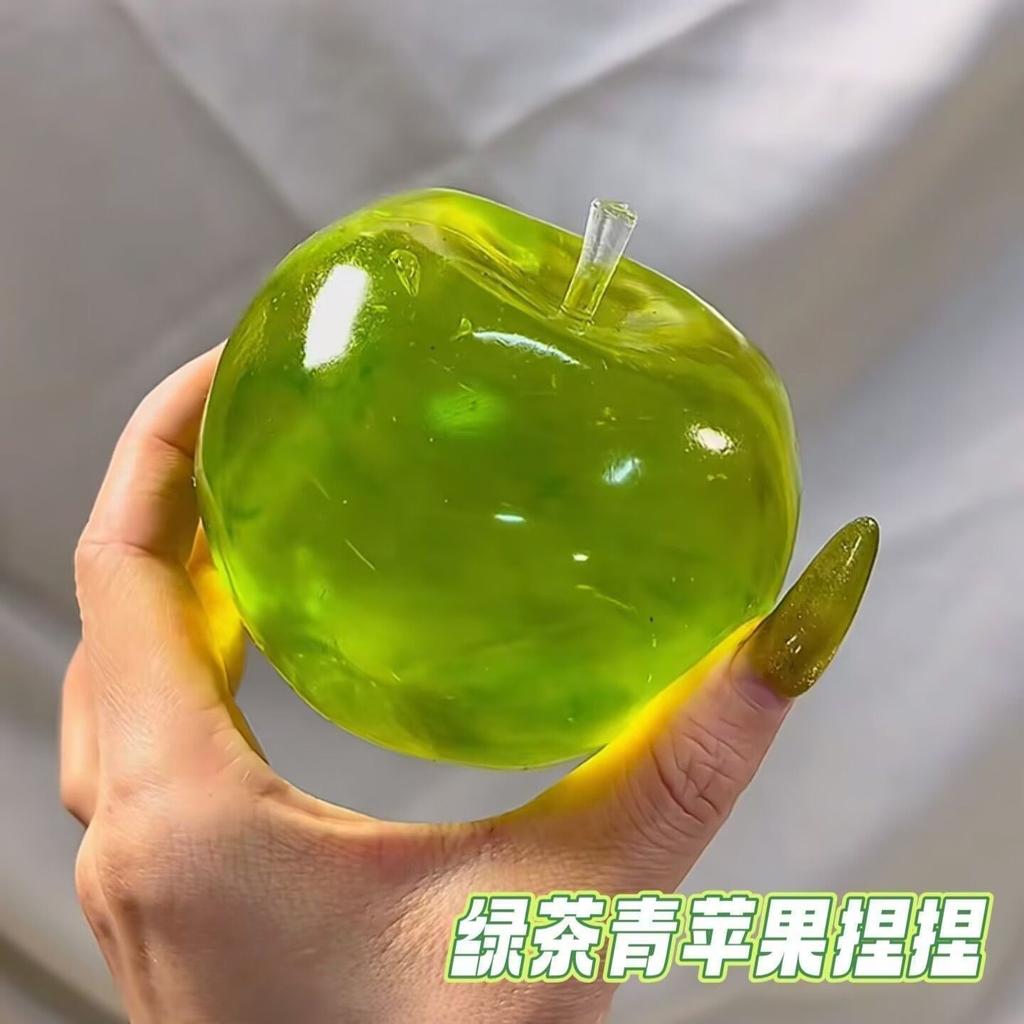 Mela verde mela verde giocattolo da spremere rimbalzo lento giocattolo antistress mela maltosio da spremere, allevia la pressione e l'ansia