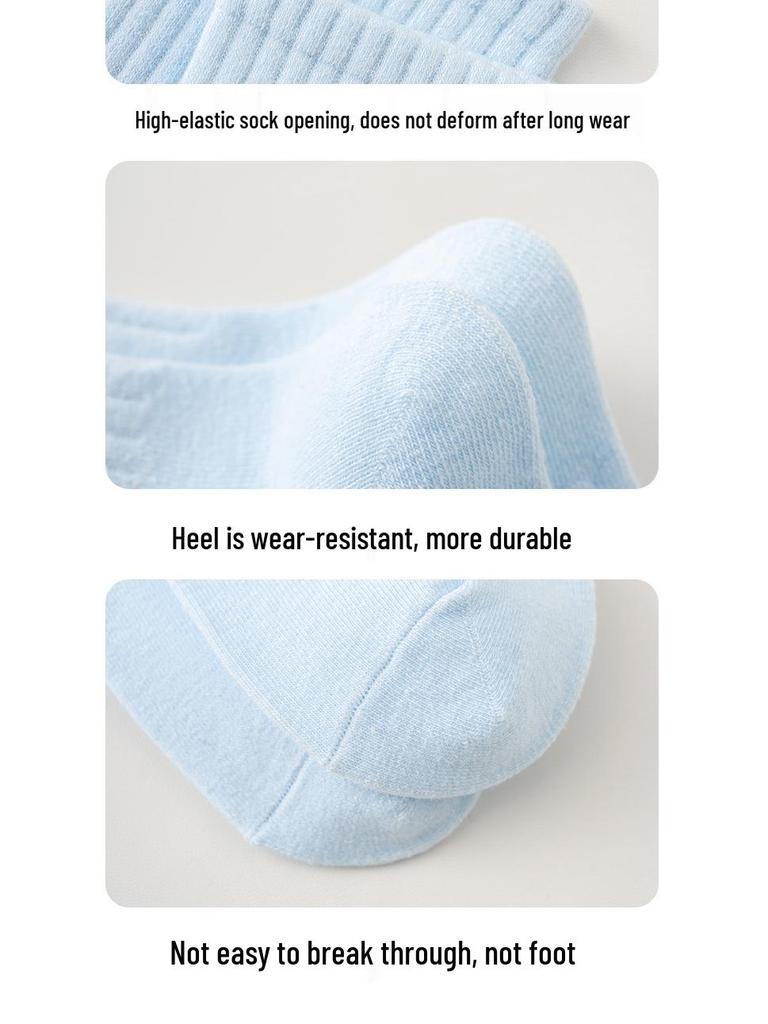 10A Children's Solid Color Mid-Calf Anti-Odor Socks - Aromatherapy Gift Box Set, Breathable and Business Style